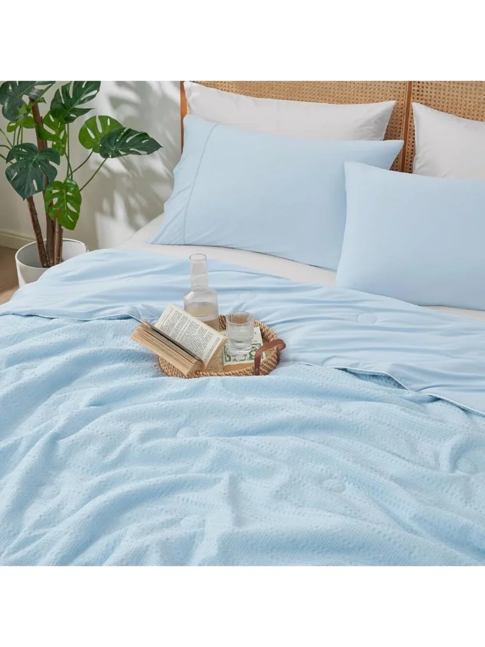 Queen Size Waffle Cooling Comforter Blanket for Hot Sleepers - Soft & Breathable